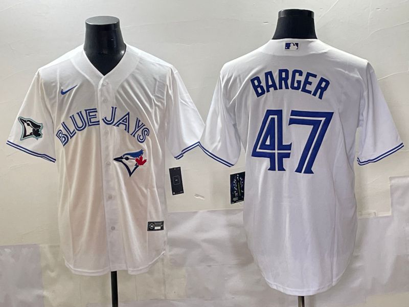 Men 2025 Toronto Blue Jays 47 Barger White Game Nike MLB Jersey style 2